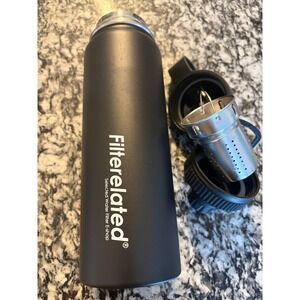 Filterelated Black Stainless Steel Water Bottle with Infuser Lid